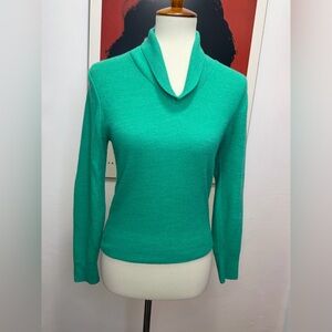 Vintage emerald or teal green sweater with a subtle shimmer throughout